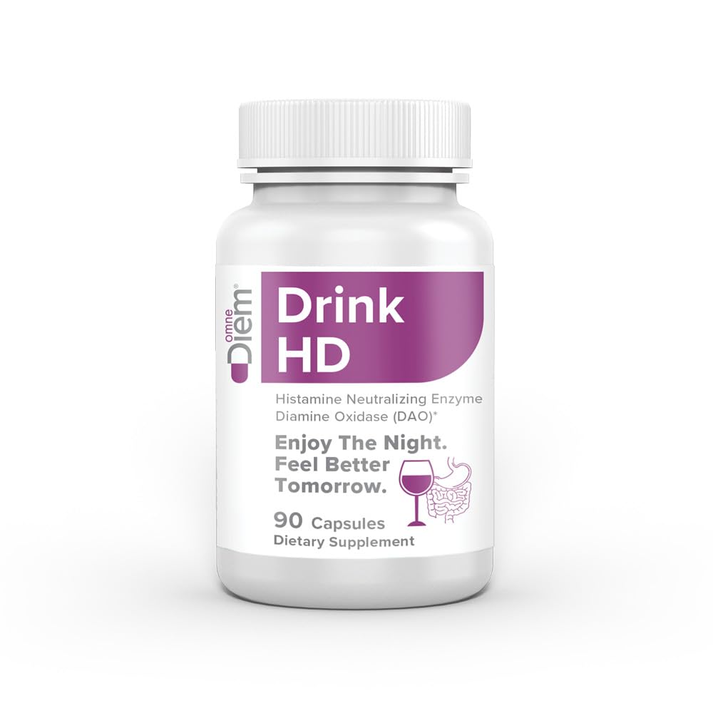 Omne Diem DrinkHD – 90 Count | DAO Enzyme Supplement with Diamine Oxidase | Delayed Release Capsules