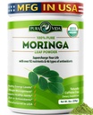 PURA VIDA MORINGA Σκόνη Βιολογική Ενιαία Προέλευση - Premium 100% Leaf Powder, USDA Organic Moringa Oleifera, Moringa Leaf Powder - Ιδανική για Smoothies & Συνταγές. 8 oz.
