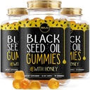 MAJU's Black Seed Oil Gummies with Honey 90ct, 500mg BSO Gummy, Black Cumin Seed Nigella Sativa Oil, Cold-Pressed, Potent Formula, 90ct (3-Pack)