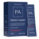 BodyHealth PerfectAmino Powder - BCAA and EAA Powder for Pre and Post Workout - Amino Acid Energy Drink for Men and Women to Support Lean Muscle and Recovery - Strawberry - Stick Packs - 15 Servings