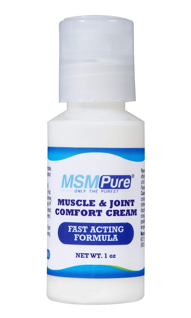 KALA HEALTH MSMPure Maximum Strength MSM Cream – 1 oz Travel Size, Fast-Absorbing, Non-Staining Formula for Joint & Muscle Comfort and Flexibility – US-Sourced MSM