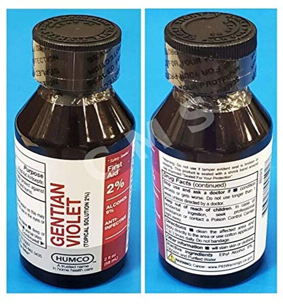 100592001 Gentian Violet Topical Solution 2% Liquid, 2 oz, Purple
