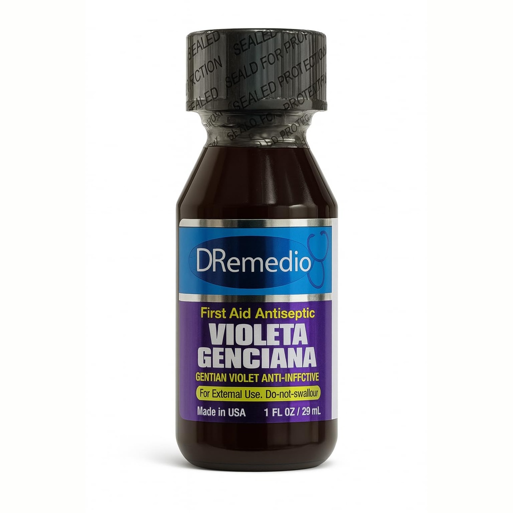 Violeta Genciana (Gentian Violet Anti-Infective) First Aid Antiseptic, 1 fl oz (29 ml) [Pack of 1]