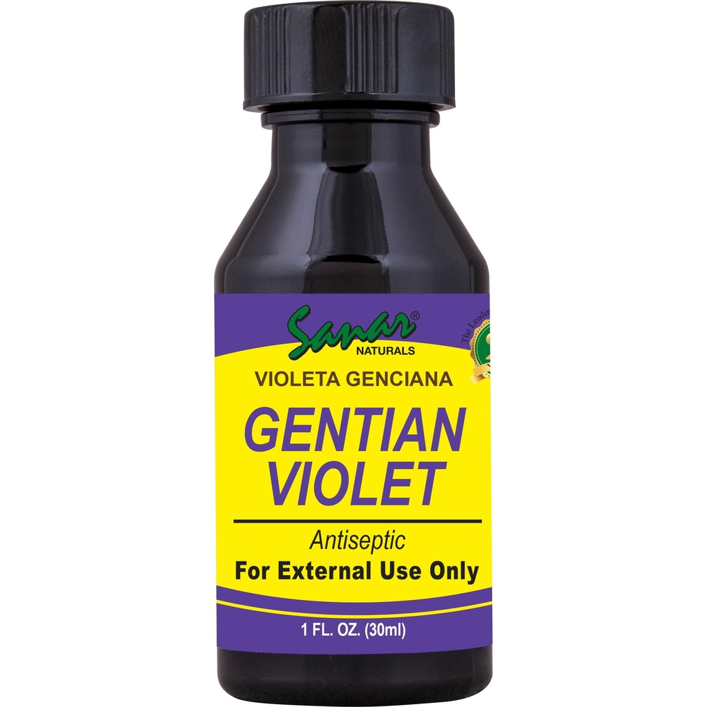 Sanar Naturals Gentian Violet, 1 fl oz - Violeta de Genciana - Tincture of Violet 1% First Aid Antiseptic