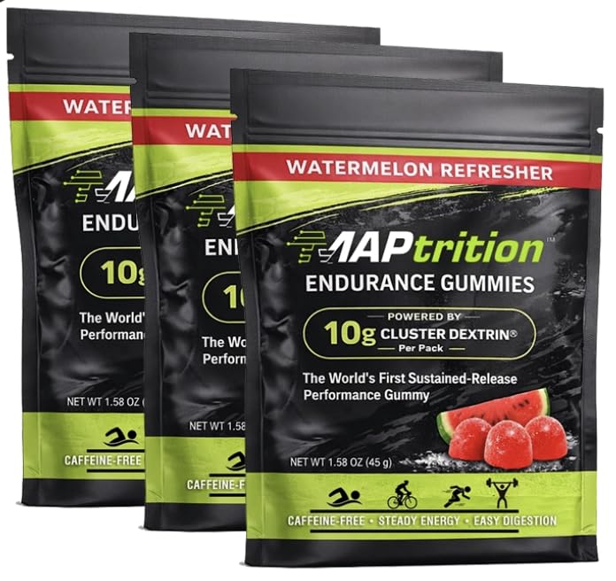 Endurance Gummies – 10g Cluster Dextrin Sustained-Release Energy Chews | No Caffeine, No Crash | for Runners, Cyclists & Hybrid Athletes | 3 Pack