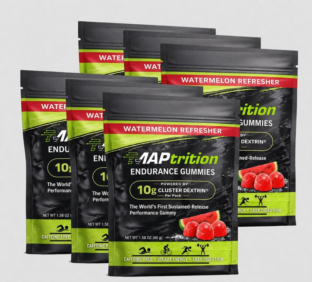 Endurance Gummies – 10g Cluster Dextrin Sustained-Release Energy Chews | No Caffeine, No Crash | for Runners, Cyclists & Hybrid Athletes | 6 Pack