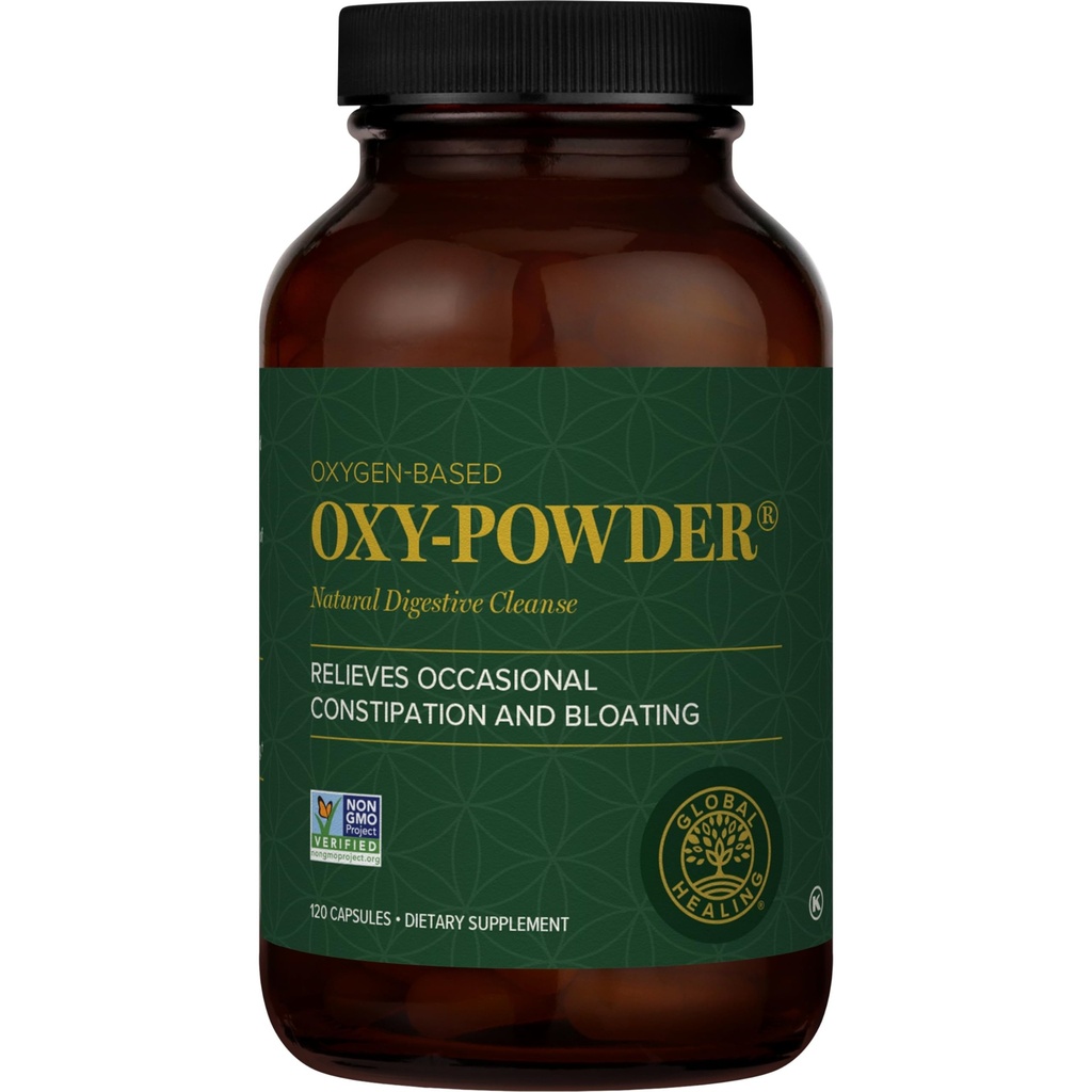Global Healing Center Oxy-Powder Oxygen Based Safe and Natural Colon Cleanser and Relief from Occasional Constipation (120 Κάψουλες)(Η συσκευασία μπορεί να διαφέρει)