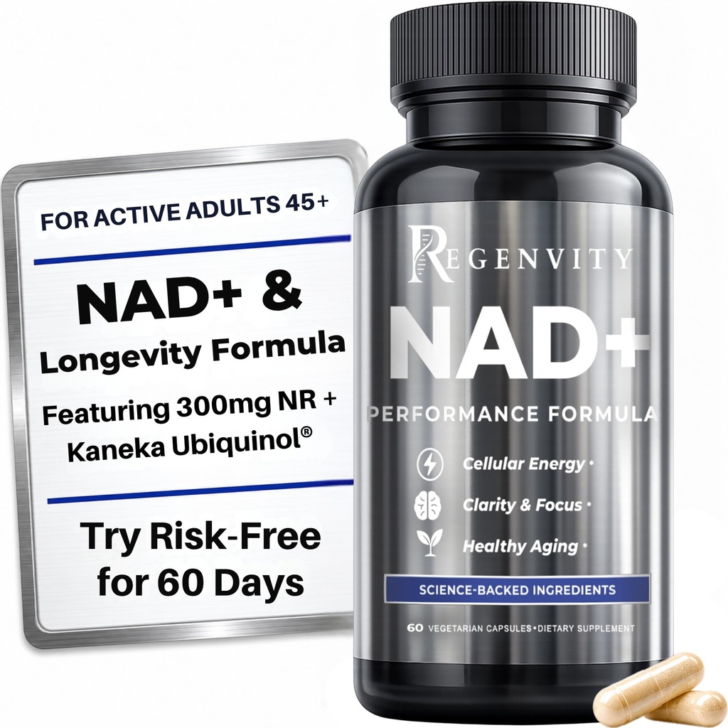 NAD+ & Longevity Supplements with Kaneka Ubiquinol CoQ10 │ 300mg Nicotinamide Riboside NR │ Cellular Energy & Healthy Aging Formula for Active Adults 45+ │ 60 Capsules