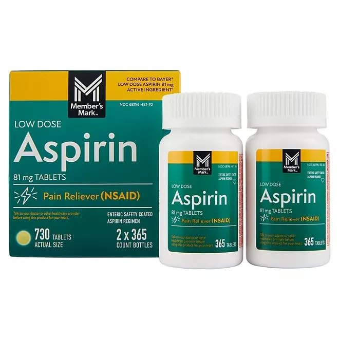 Low Dose Aspirin Tablets, 81 mg, 730 ct.