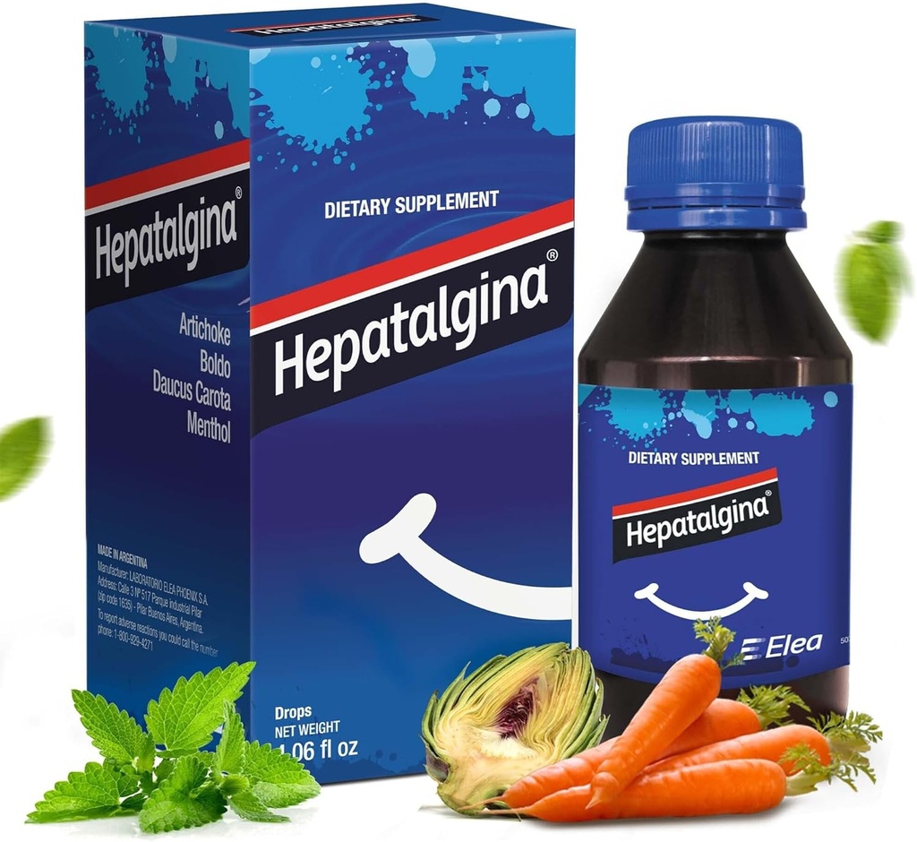 Liver Support Digestive Protector - Liquid Herbal Supplement with Artichoke Extract for Liver Cleanse Detox & Repair - Detox Liver Cleanse Drops with Mint, Boldo & Carrot - 120 ml