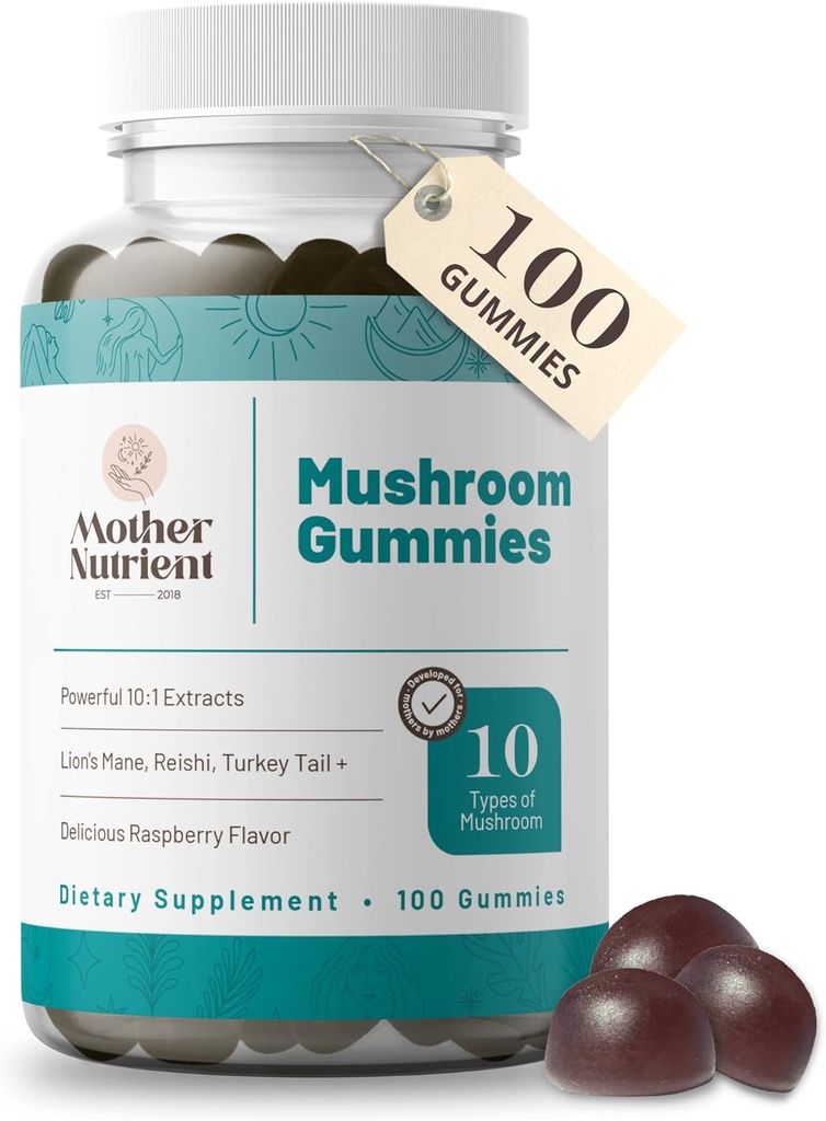 Συμπλήρωμα μανιταριών Gummies- Pure Extract Multi Mushrooms Supplement - Chaga, Reishi, Cordyceps & Lion's Mane - 50 ημέρα προσφοράς Chewable Gummies (100 τμχ)