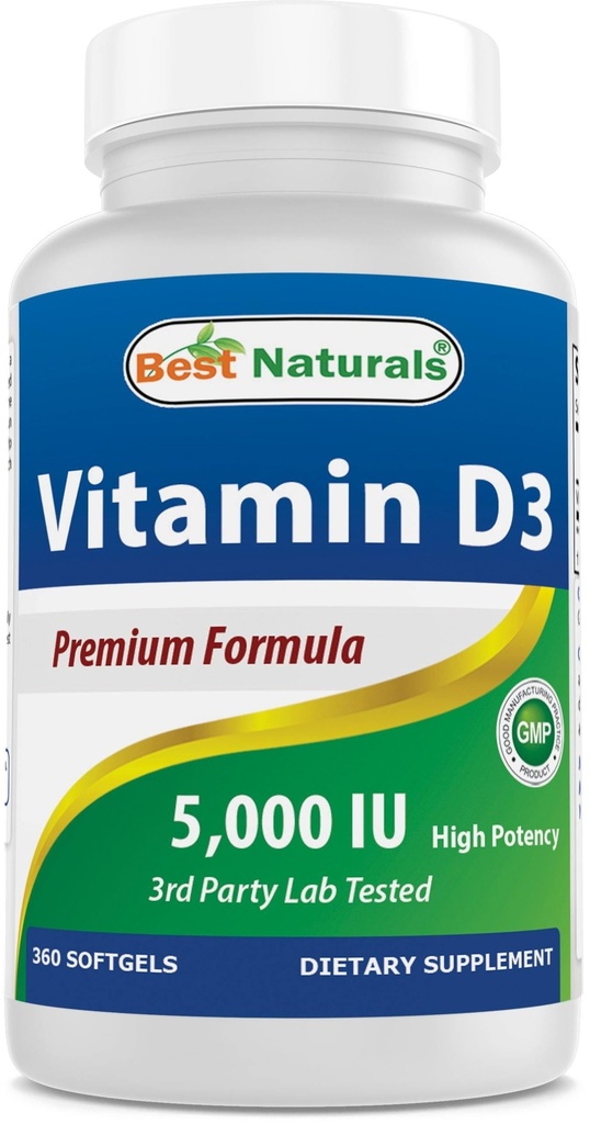 Best Naturals Βιταμίνη D3 5000 IU 360 Softgels