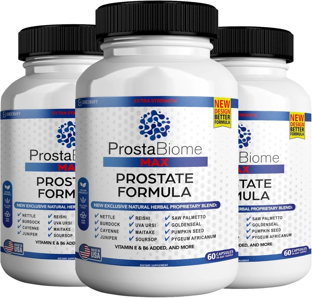 ProstaBiome Max Prostate υποστήριξη Φόρμουλα, φυσικό βοτανικό μείγμα με πριονισμένο Palmetto, 60 κάψουλες, 30-Ημέρες προσφοράς (3)