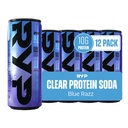 RYP Blue Raspberry Clear Protein Soda Drinks Ready to Drink, 10g Protein per serving, Zero Sugar, Infused with Vitamins and Electrolytes, No Caffeine, 41 Calories, 12 Pack, 12 fl oz Cans
