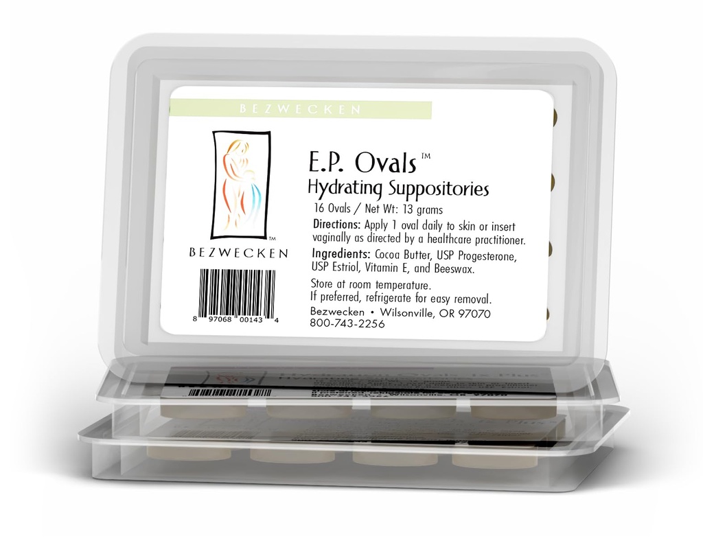 Bezwecken - EP Ovals (3-Pack) -16 Oval Suppositories - Professionally Formulated to Alleviate Vaginal Dryness in Menopausal Women - Unique Blend of Progesterone & Estriol