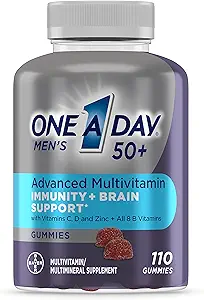 Μια μέρα Άνδρες 50+ Gummies, Advanced Multivitamin για τους άνδρες με την υποστήριξη του εγκεφάλου και την ανοσία υποστήριξη, Βιταμίνες για τους άνδρες με το Super 8 Β Βιταμίνη Complex, 110 Count