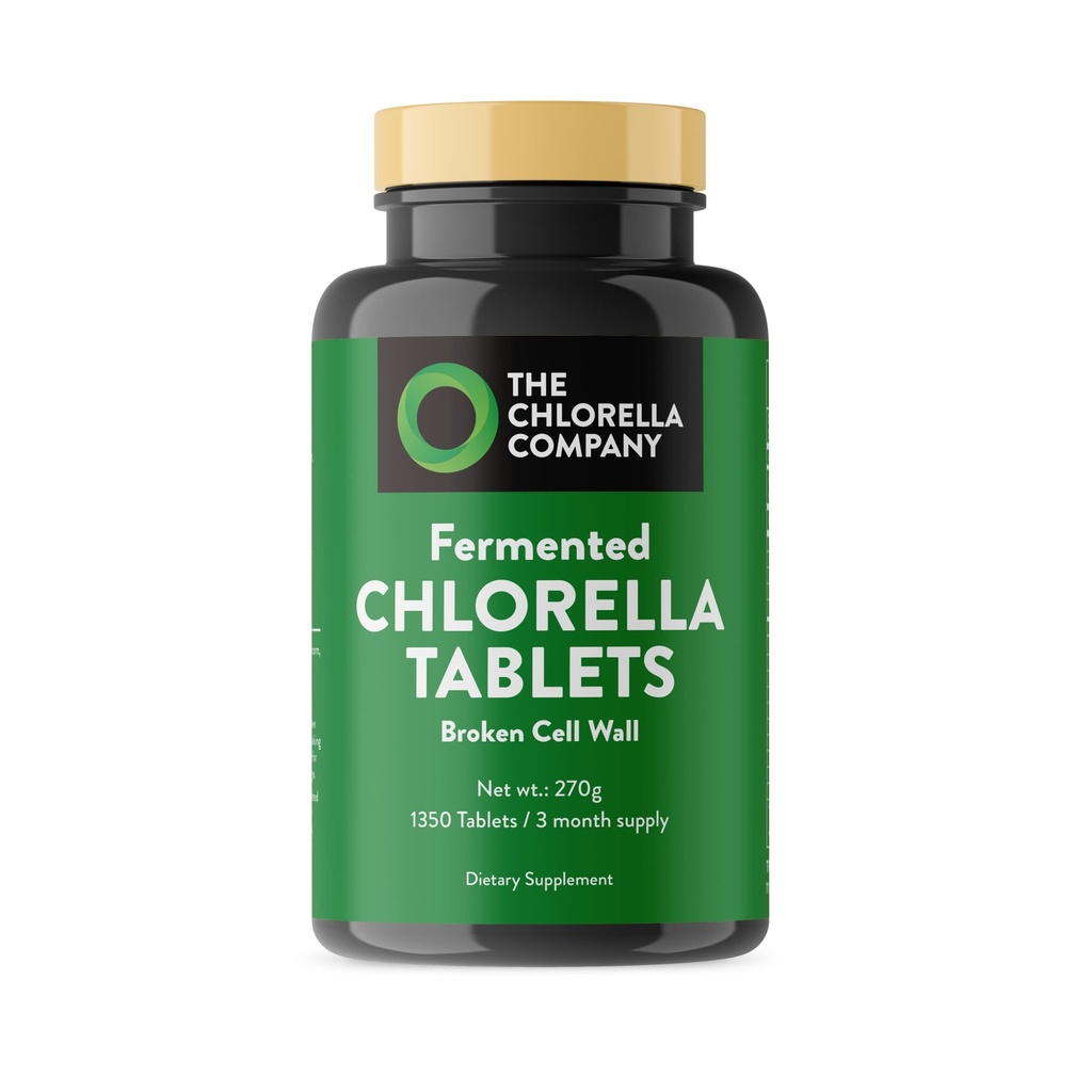 Ζυμωμένα δισκία Chlorella, Chlorophyll, Green Superfood, συμπλήρωμα άλγης, Heavy Metal Detox, Immune Support, Broken Cell Wall, 1350 Tablets, Μη ΓΤΟ, Vegan