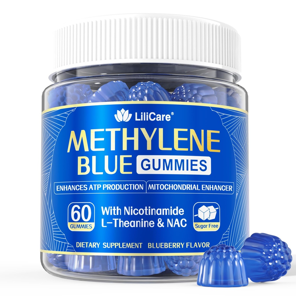 LILICARE Methylene Blue Gummies 7mg Per Serving for Humans | Pure, Vegan, 60 Counts
