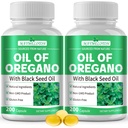 Oil of Oregano with Black Seed Oil, 400 Count, 2 in 1 Oregano Oil Capsules Organic, High Concentrated Carvacrol & Thymoquinone, Plant Based, Non-GMO, & Immune Support