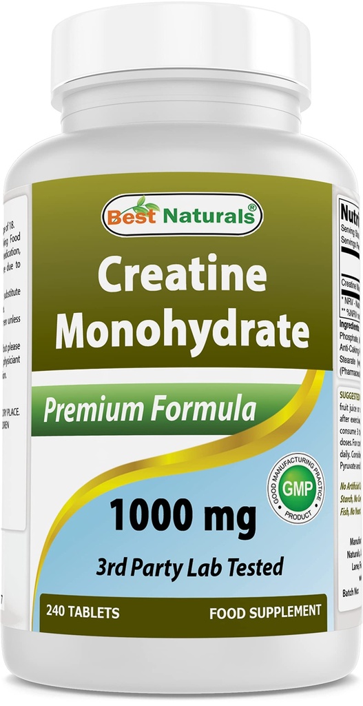 Best Naturals Creatine Monohydrate 1000 mg 240 δισκία
