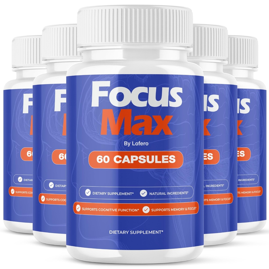 (5 Pack) Focus Max Capsules, FocusMax Brain Supplement Pills Advanced Maximum Strength Formula for Mental Clarity, Attention, Sharp Memory, Calm Mind Mood, Health & Wellness Support Capsulas (300 ct)