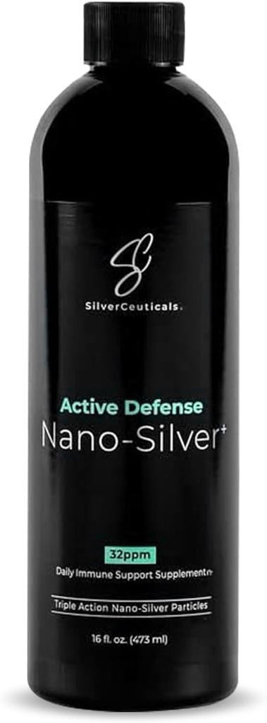Collidal Silver w/Nano Technology - 32ppm 16oz - 8X Περισσότερα Αποτελεσματική - Φυσική Ανοσολογική Υποστήριξη - Save The Sick Days - Ηλικίες 5 & Up - Outperforms Higher PPM Silvers - Χωρίς Γεύση & Οσμές - 3ο Μέρος Δοκιμασμένο