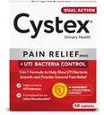 Cystex Dual- Action UTI Pain Relief & Prevention Tablets - 2-in-1 Formula Ανακουφίζει τη δυσφορία και επιβραδύνει τη βακτηριακή ανάπτυξη - Μη-Staining - 48-Count