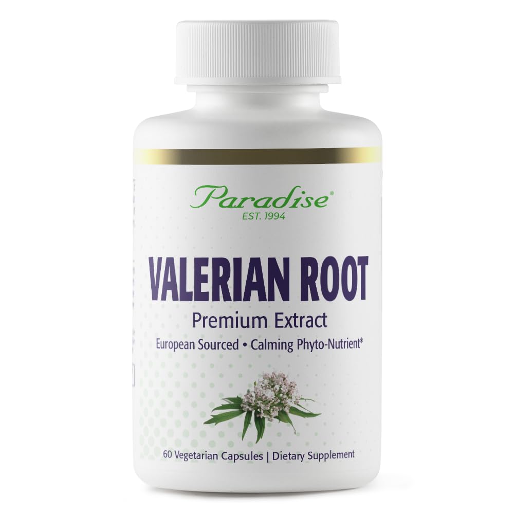 Paradise Herbs Valerian Root, European Sourced Active Whole Spectrum Extract, Vegan, Non-GMO, Gluten Free, 250 mg 60 Vegetarian Capsules