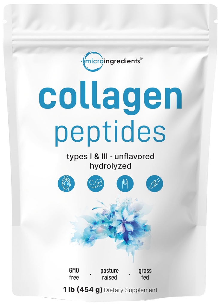 Micro Συστατικά Bovine Collagen Peptides σκόνη, 1lb 