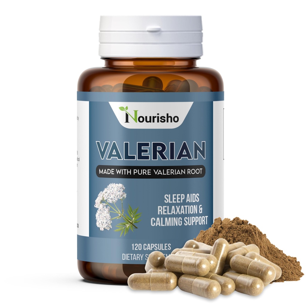 Valerian Root for Sleep Capsules 500mg, 120CT valarian Root Supplements for Sleep, Valeriana Powder Capsules, Valerian Root Extract for Adults, valeriana capsulas - GMP Certified, Non GMO