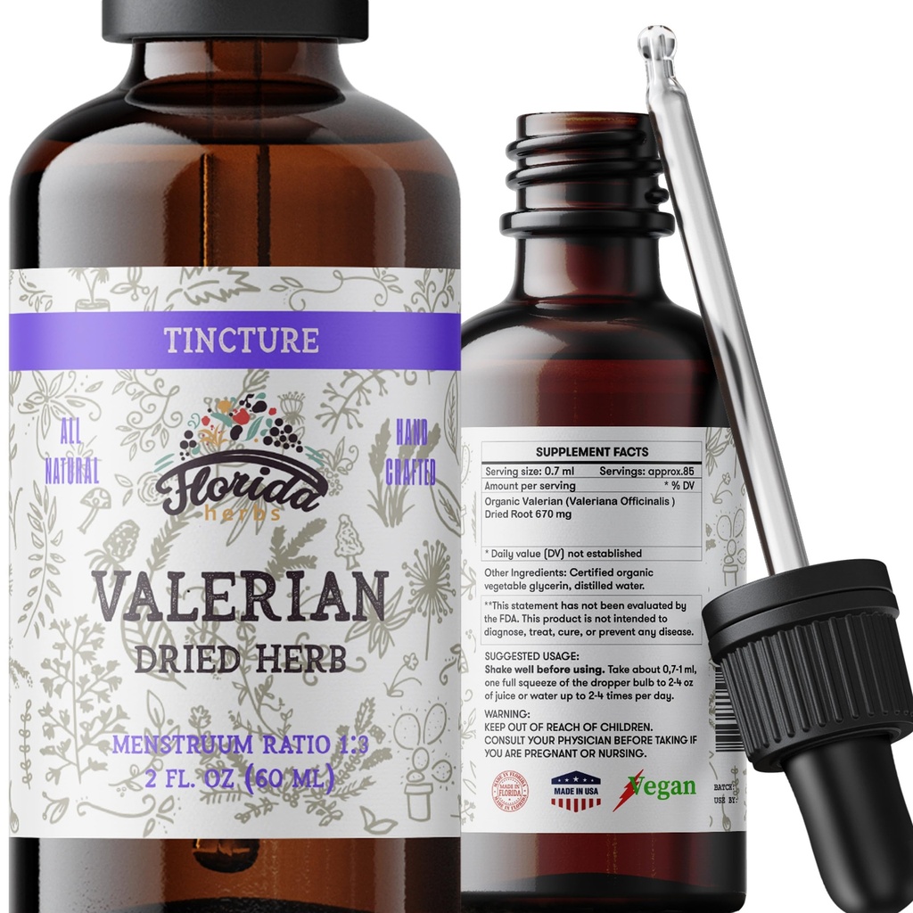 Valerian Tincture, Valeriana Extract, Valeriana Drops (Valeriana Officinalis) Dried Root
