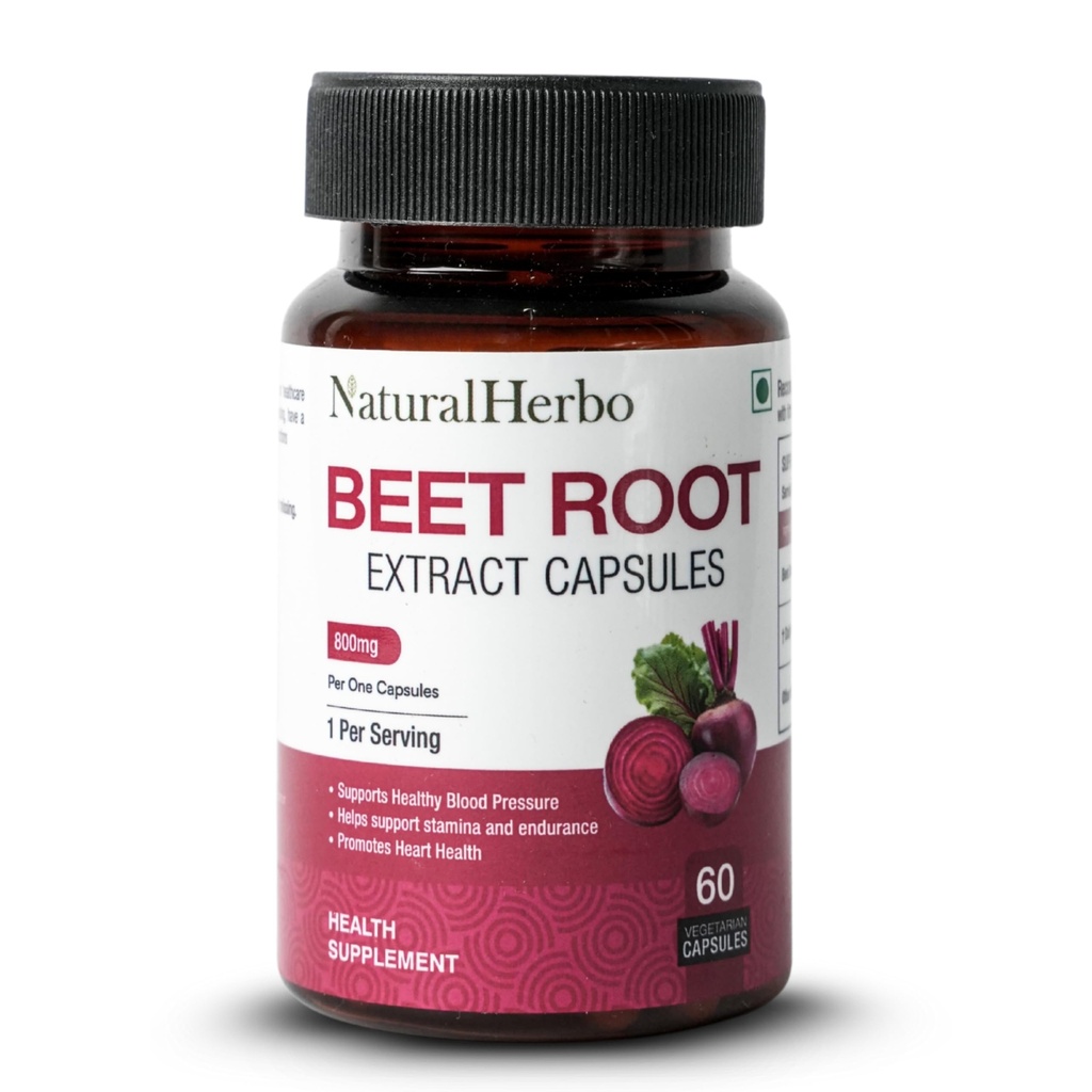 Beet Root Capsules 800mg Tablets | Vegan Beetroot Supplement for Energy, Circulation & Heart Support | Antioxidant Boost Extract Supplement | Ayurveda Suggested 60 Count