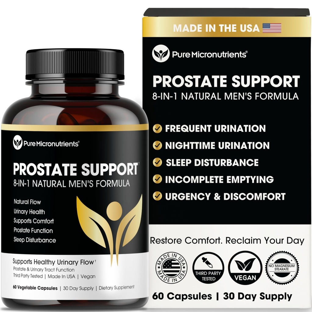 Αγνά μικροθρεπτικά Advanced Prostate Health Supplement - Saw Palmetto, Beta-Sitosterol, Stinging Nettle Root, & Lycope - Έλεγχος της ουροδόχου κύστης και συμπληρώματα υποστήριξης για τους άνδρες