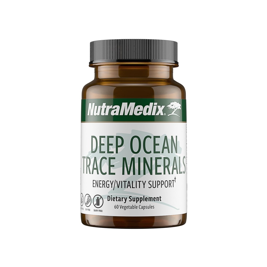 NutraMedix Deep Ocean Trace Minerals 1,000mg - Mineral & Energy Supplements - Magnesium, Zinc, Potassium, Boron, Phosphorus & Manganese - Electrolyte Support (60 Capsules)