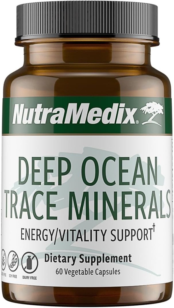 NutraMedix Deep Ocean Trace Minerals 1.000mg - Ορυκτά & Ενεργειακά Συμπληρώματα - Μαγνήσιο, Ψευδάργυρος, Κάλιο, Βόριο, Φώσφορος & Μαγγάνιο - Ηλεκτρολύτη Υποστήριξη (60 Κάψουλες)