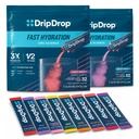 DripDrop Hydration - Ηλεκτρολυτές Powder Packets - Καρπούζι, Μπέρι, Λεμόνι, Πορτοκάλι, Φρούτα Punch, Σταφύλι, Λεμονάδα φράουλα, Τσέρι - 64 Count