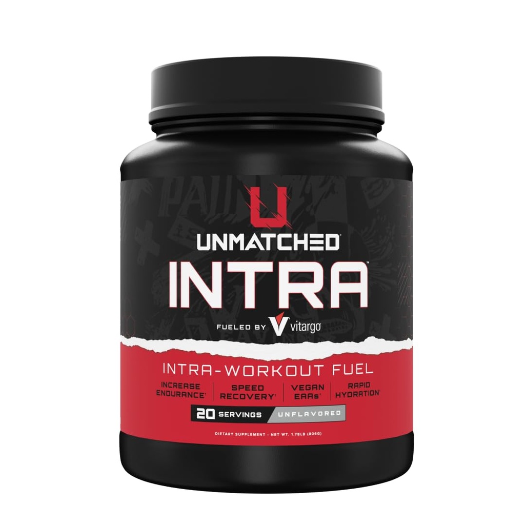 Unmatched Intra Workout Powder | Carbohydrate, Electrolyte, L-Glutamine, & Vegan EAA Mix | for Hydration & Endurance | Natural Flavors & Sweeteners | 20 Servings (Unflavored)