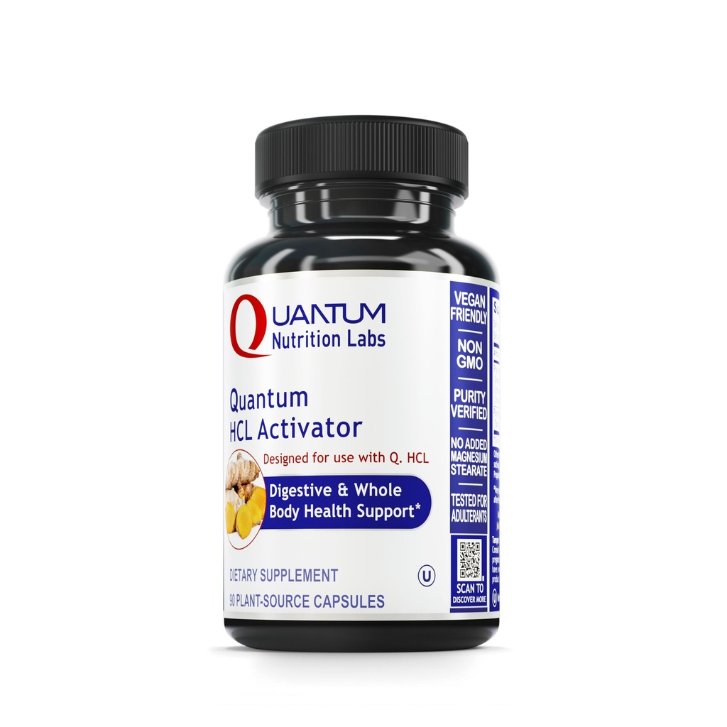 Quantum Nutrition Labs HCL Activator - Pepsin Digestive Enzymes συμπλήρωμα για την ιδανική Digestive λειτουργία για άνδρες και γυναίκες, χαμηλό στομαχικό οξύ, θρεπτική απορρόφηση - 90 κάψουλες χορτοφάγων