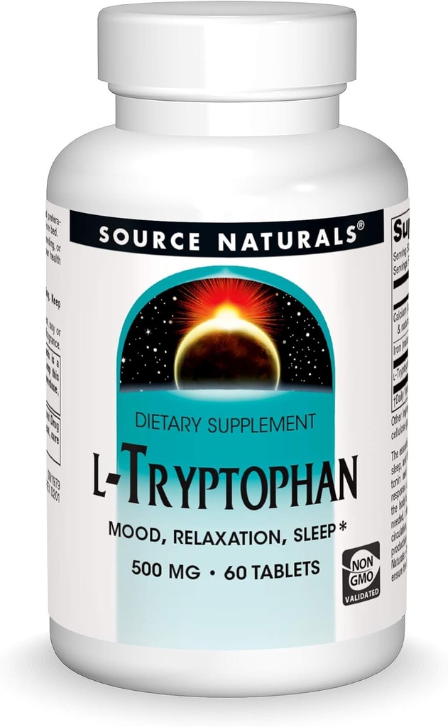 Source Naturals L- Tryptophan, για Mood, Relaxation, and Sleep*, 500mg - 60 δισκία