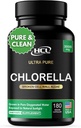 Chlorella Capsules 3000 mg - Cracked Cell Wall Blue Green Algae Supplement - Best Natural Detox Cleanse - Φυτικές Βιταμίνες Ορυκτά Χλωροφύλλη Vegan Protein Powder Pills - Made in USA