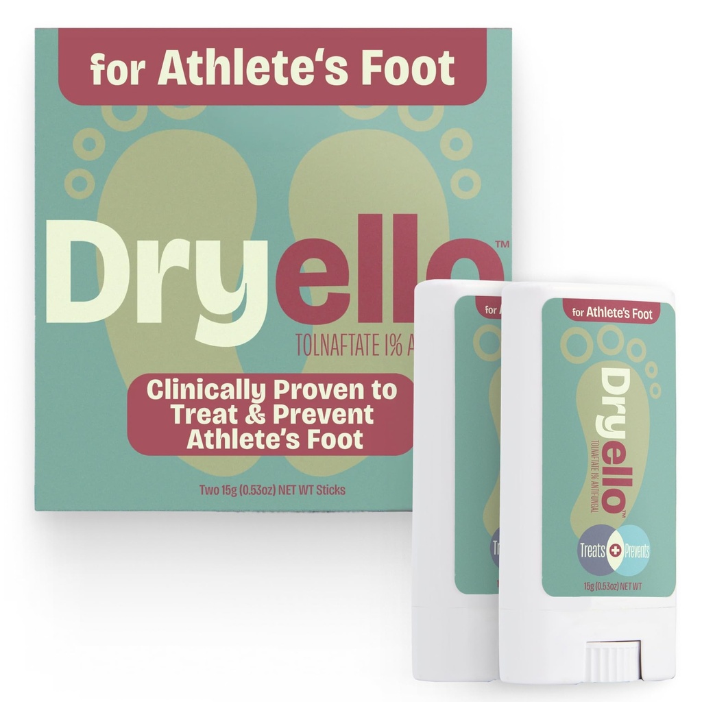 Athlete’s Foot Treatment Stick – Antifungal Stick for Athlete’s Foot, Tolnaftate 1%, Easy Glide-On No Mess Application – 2 Sticks Complete Treatment