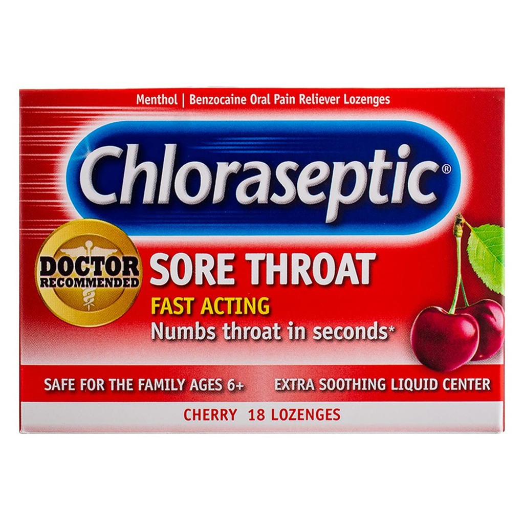 Kerasal Nail Renewal Restores Damaged Nails, 0.33 fl oz & Chloraseptic Cherry Sore Throat Lozenges 18 Count