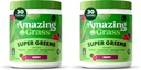 Amazing Grass Super Greens Powder,Organic,Greens Superfood Powder,Smoothie Supplements,Supports Digestion,Probiotics,Spirulina,Beet Root,Berry,30 Servings,8.5 Ounce (Packaging May Vary) (Pack of 2)