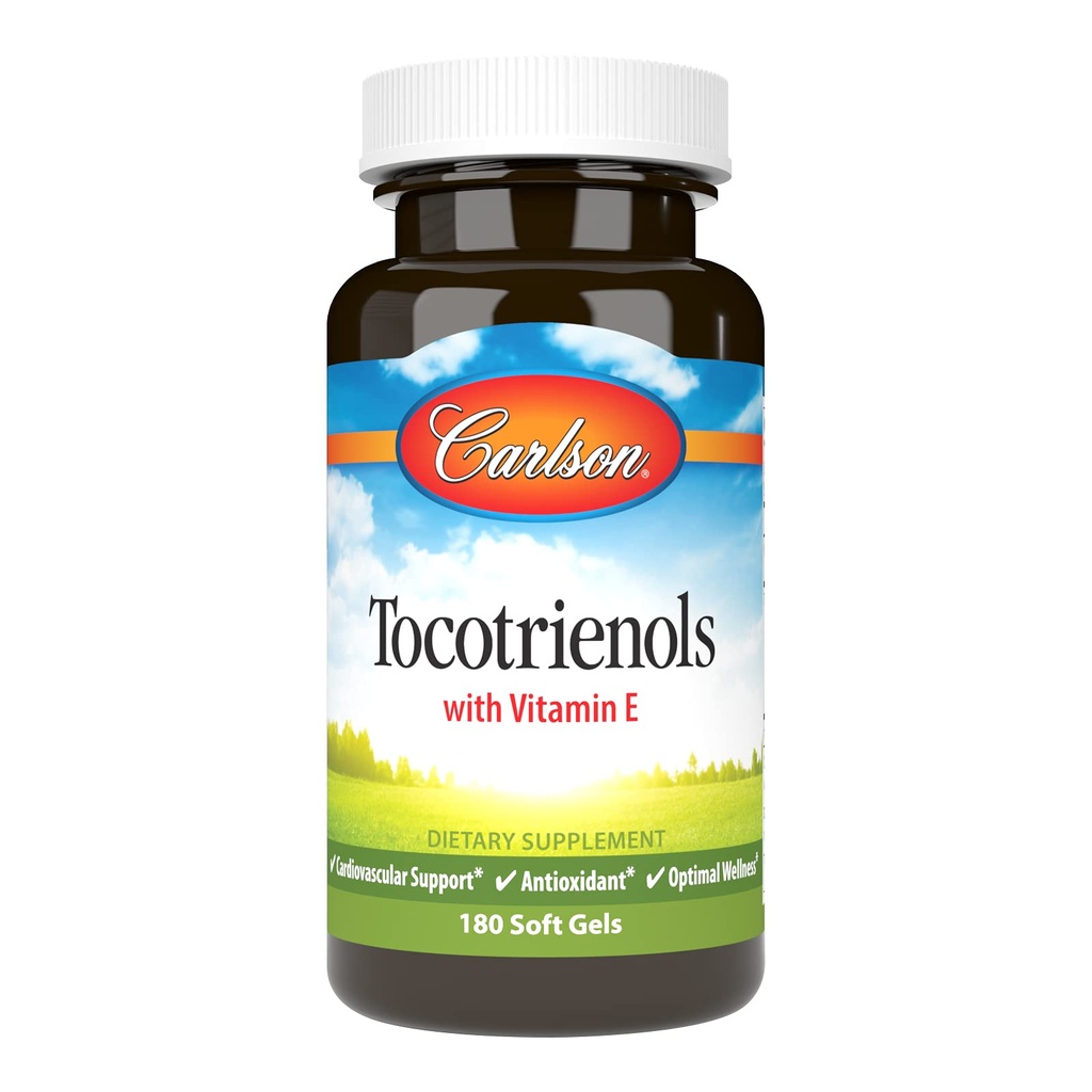 Carlson - Tocotrienols, 40 mg, με φυσική πηγή βιταμίνης Ε, Gamma, Alpha, Delta, Beta, Με αειφόρο προέλευση, 180 Softgels
