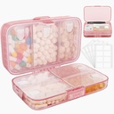 FYY Weekly Pill Organizer with Labels,8 διαμερίσματα Travel Daily Pill Case Airtight Moisttureproof Large Pill Box to Hold Vitamins, Fish Oil, Συμπληρώματα, Cotton Swab και Bandages-Pink