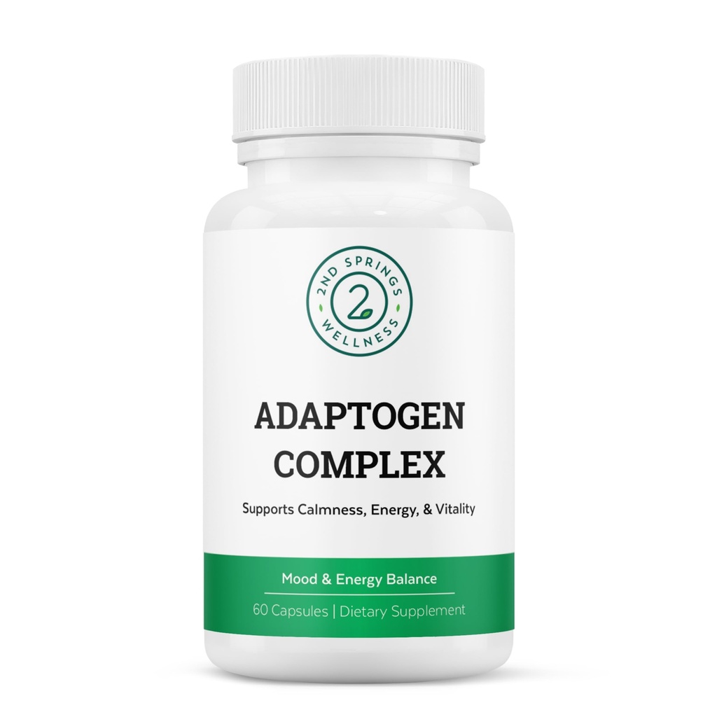 Adaptogen Complex Calmness, Energy and Vitality Booster - Ashwagandha, Schisandra, Astragalus, Ginseng, Rhodiola, and More - Adrenal Support Supplements - 60 Ct