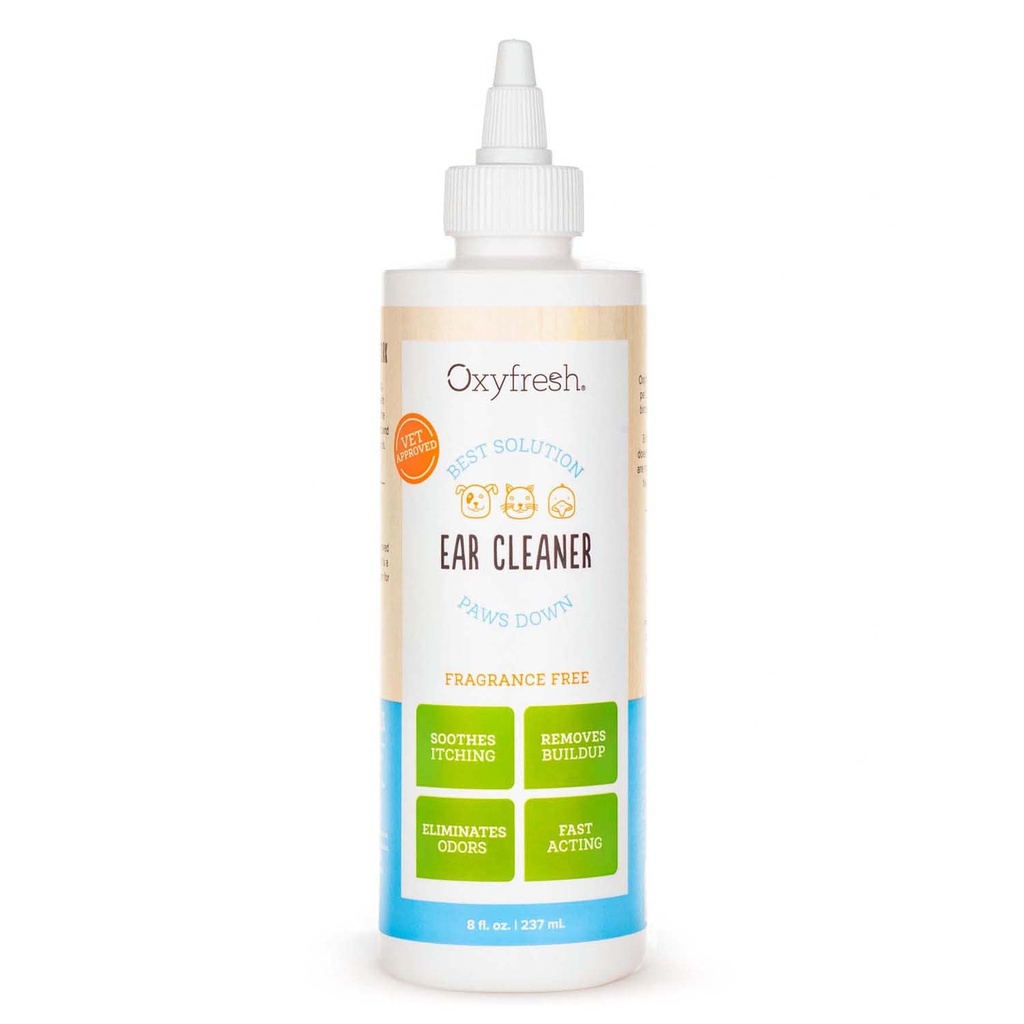 Oxyfresh Advanced Pet Ear Cleaner - Best Dog and Cat Ear Cleaning Solution - Helps with Yeast, Wax, Dirt & Itchy Ear Canal - Cleaning, Soothing, & Sting-Free Dog Ear Wash & Cat Ear Rinse - 8oz