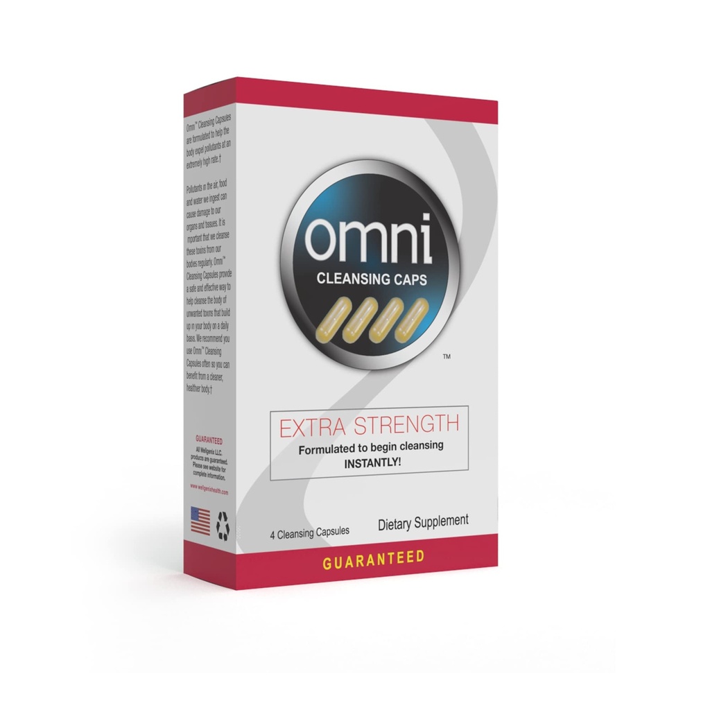 Wellgenix Omni Herbal Cleanse Detox Capsules: Fast Acting, Extra Strength Detox Cleanse for Whole Body, Flush Your System with Detoxifying Capsules, 4 Count