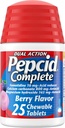 Pepcid Complete Acid Reducer + Antacid for Acid Reflux, 10mg Famotidine, 800mg Calcium Carbonate & 165mg Magnesium Hydroxide per Heartburn Medicine Tablet, Antacid Chews, Berry, 25 ct