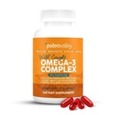 Paleovalley Omega-3 Complex, Wild Caught Fish Oil Softgels, 1,050mg Omega-3s, 750mg DHA, 187mg EPA, Phospholipid Bound Omega-3 Supplement for Brain, Heart and Joint Health, 28 Servings